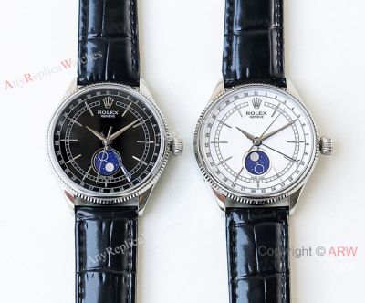 SWISS Grade Replica Rolex Cellini Moonphase Watch Black or White Dial